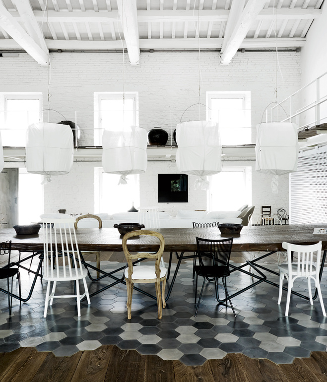 Old tabacco factory turned into an industrial loft - via Coco Lapine