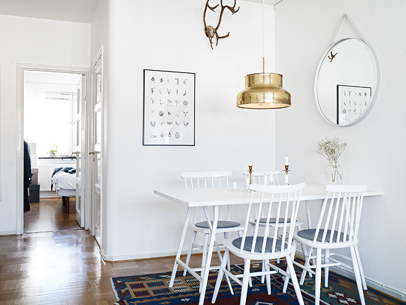 Bright and white dining room